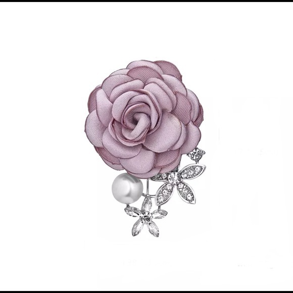 Jewelry - Violet Blush Rose Rhinestone Brooch